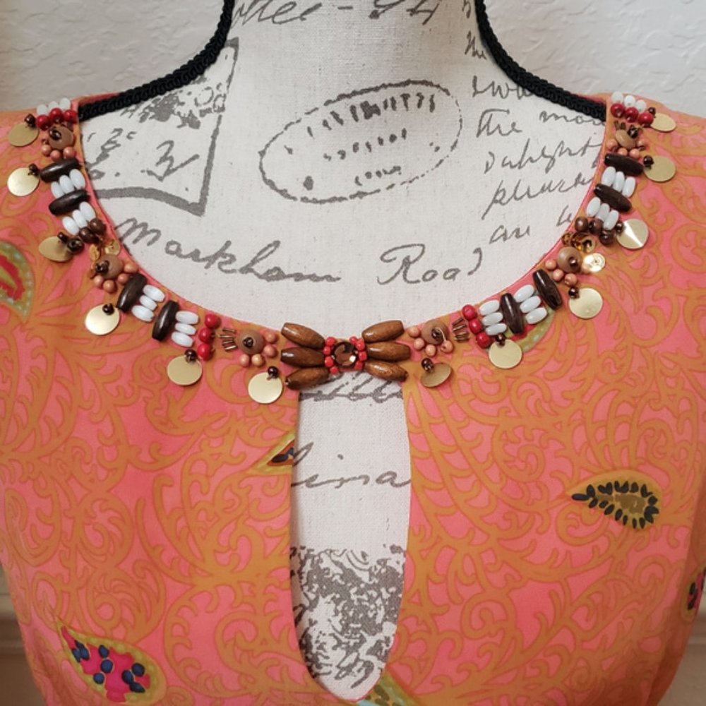 Nanette Lepore Elephant beaded top/tunic Size 4